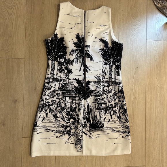 Gabby Skye Women's A-Line Black White Printed Sleeveless Dress Size 12 - Picture 4 of 8